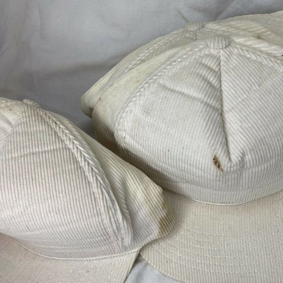 Vintage Corduroy Hat Lot 5 White Snap Back Trucker Baseball Caps Tie Dye? TEAM - Picture 2 of 3